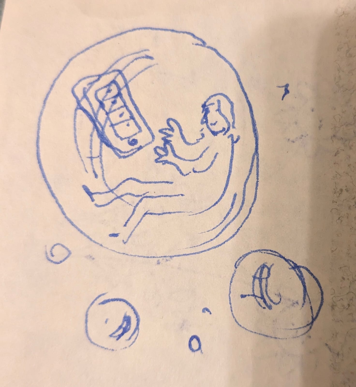 Child's drawing of algorithm as bubble