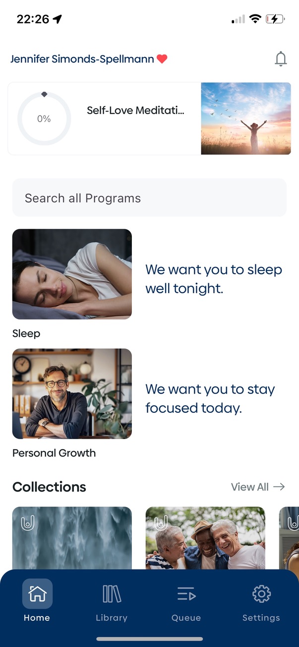 Ryse app home screen